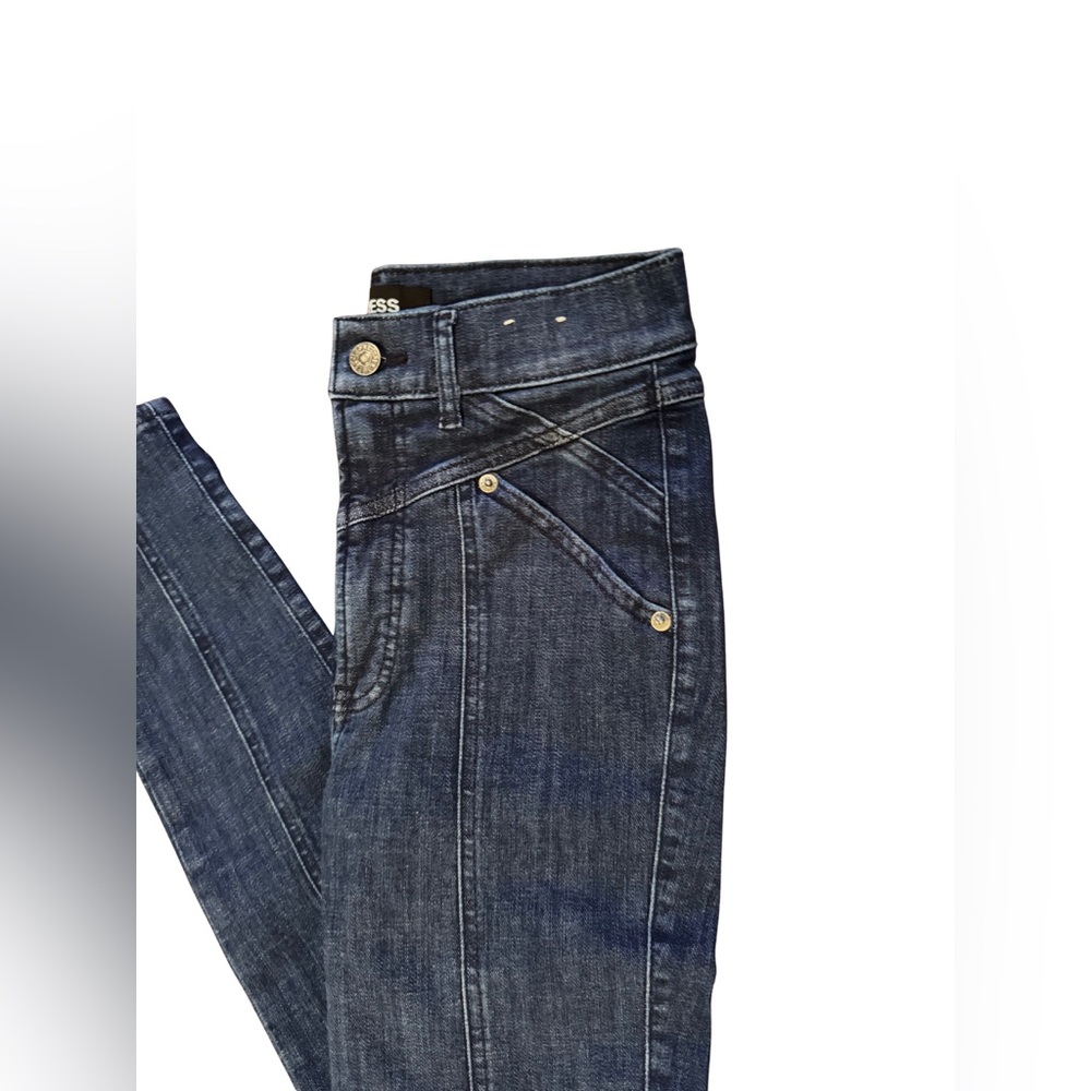 Express Hyper Stretch Ankle Legging Dark Blue Denim Jeans 4R - Picture 6 of 10